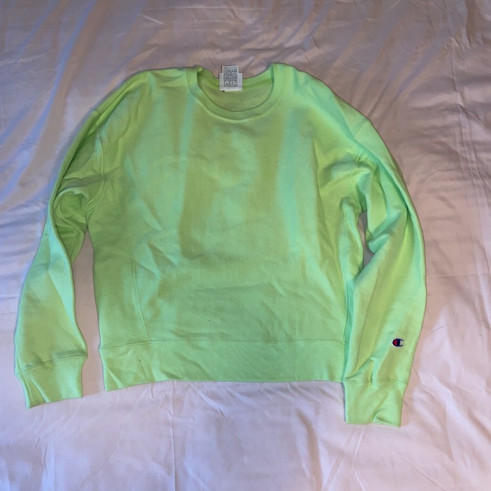 Champion Reverse Weave Lime Green Crewneck